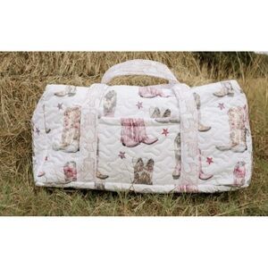 Junk Gypsy The Cowgirl Club Pink Boots Duffle Bag NWT